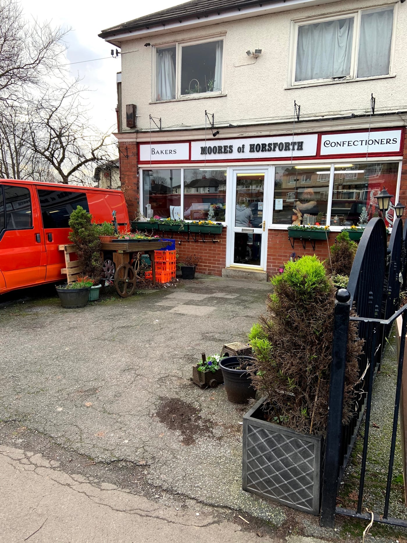 The Moores of Horsforth bakery entrance on Alexandra Road